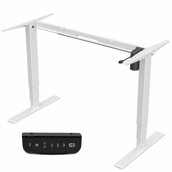 VIVO White Electric Stand Up Desk Frame Single Motor Standing Height Adjustable
