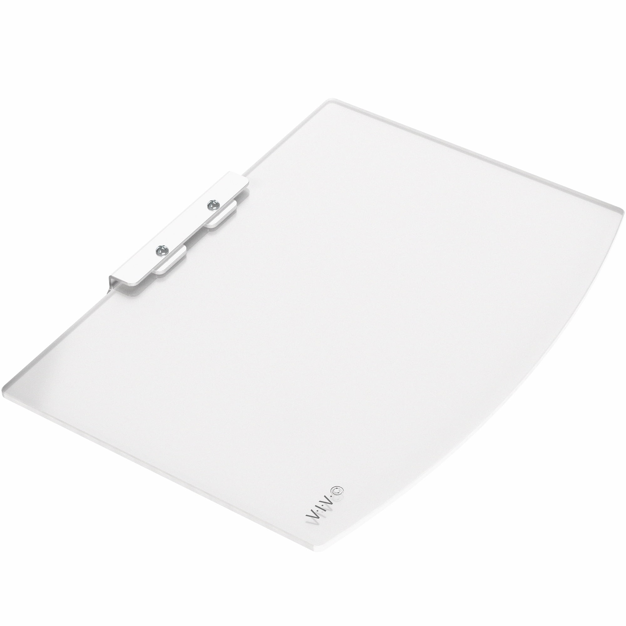 VIVO White Floating Wall Mount Tempered Glass Shelf for DVD Player, Game System