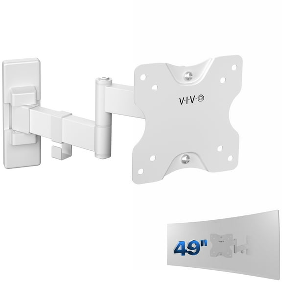 VIVO White Full Motion 13" to 49" Ultrawide Monitor Wall Mount