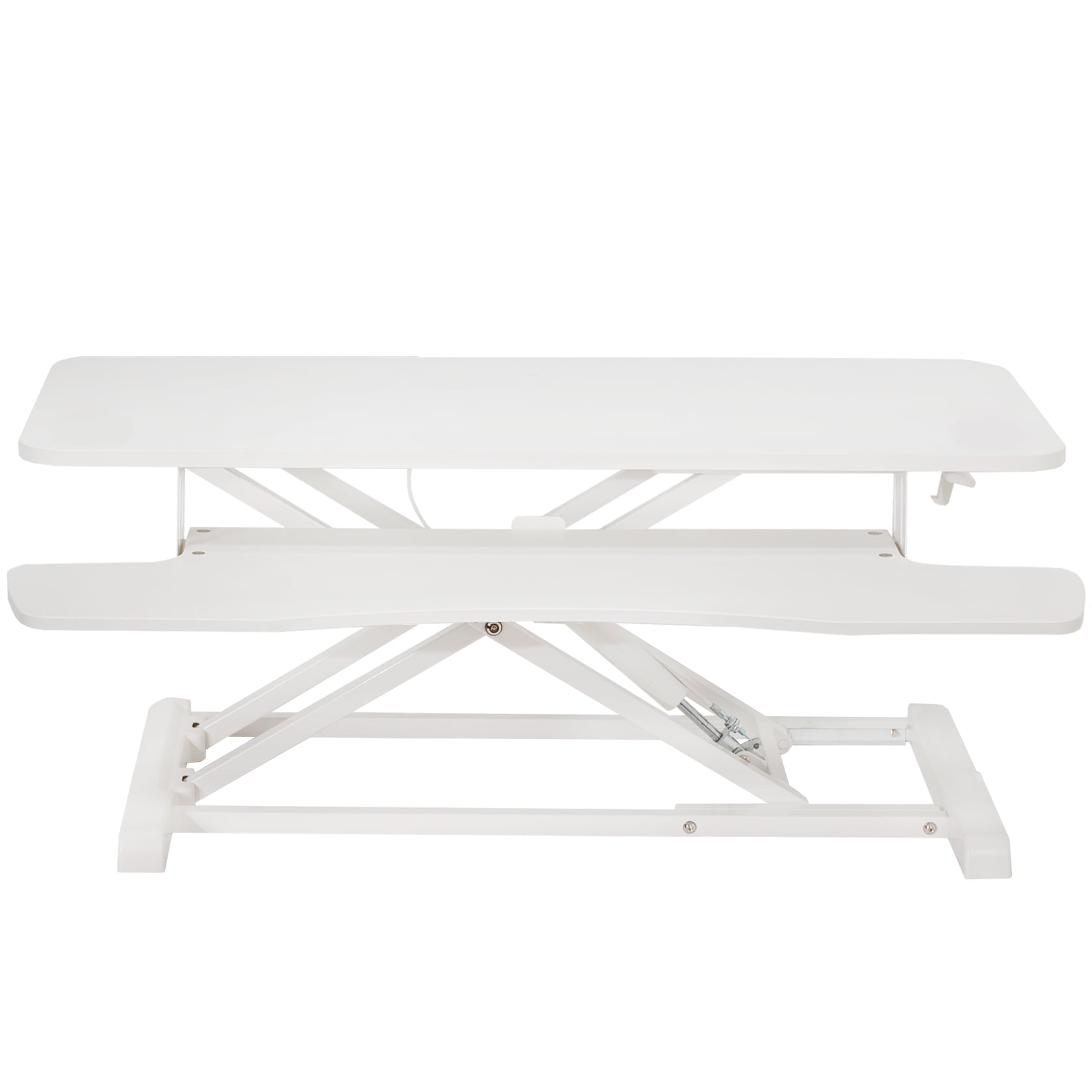 Elevate 36" White Pneumatic Standing Desk Converter with Removable Keyboard Tray