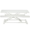 thumbnail image 1 of VIVO White Height Adjustable 36" Standing Desk Monitor Riser, Sit Stand Tabletop, 1 of 9