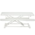 thumbnail image 1 of VIVO White Height Adjustable 38" Standing Desk Monitor Riser, Sit Stand Tabletop, 1 of 3