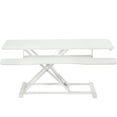 thumbnail image 1 of VIVO White Height Adjustable 42" Standing Desk Monitor Riser, Sit Stand Tabletop, 1 of 9
