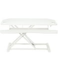 thumbnail image 1 of VIVO White Height Adjustable Corner Desktop Monitor Riser 38" Sit Stand Tabletop, 1 of 9