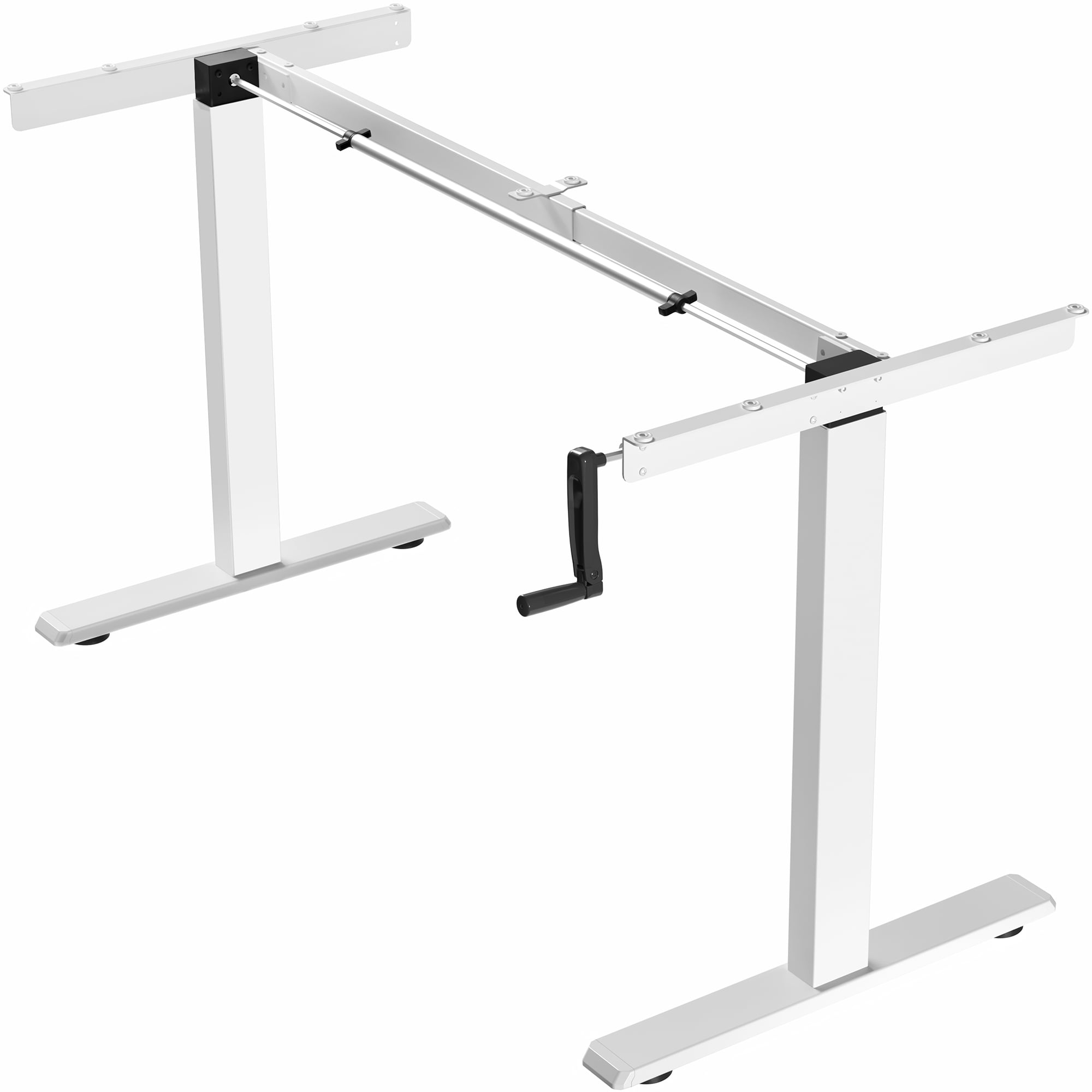 White Adjustable Alloy Steel Computer Desk with Shelf