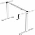 thumbnail image 1 of VIVO White Manual Height Adjustable Stand Up Desk Frame Crank Ergonomic System, 1 of 8