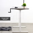 thumbnail image 1 of VIVO White Manual Height Adjustable Stand Up Desk Frame with Hand Crank System, Ergonomic Standing 2 Leg Workstation, DESK-V101MW, 1 of 6