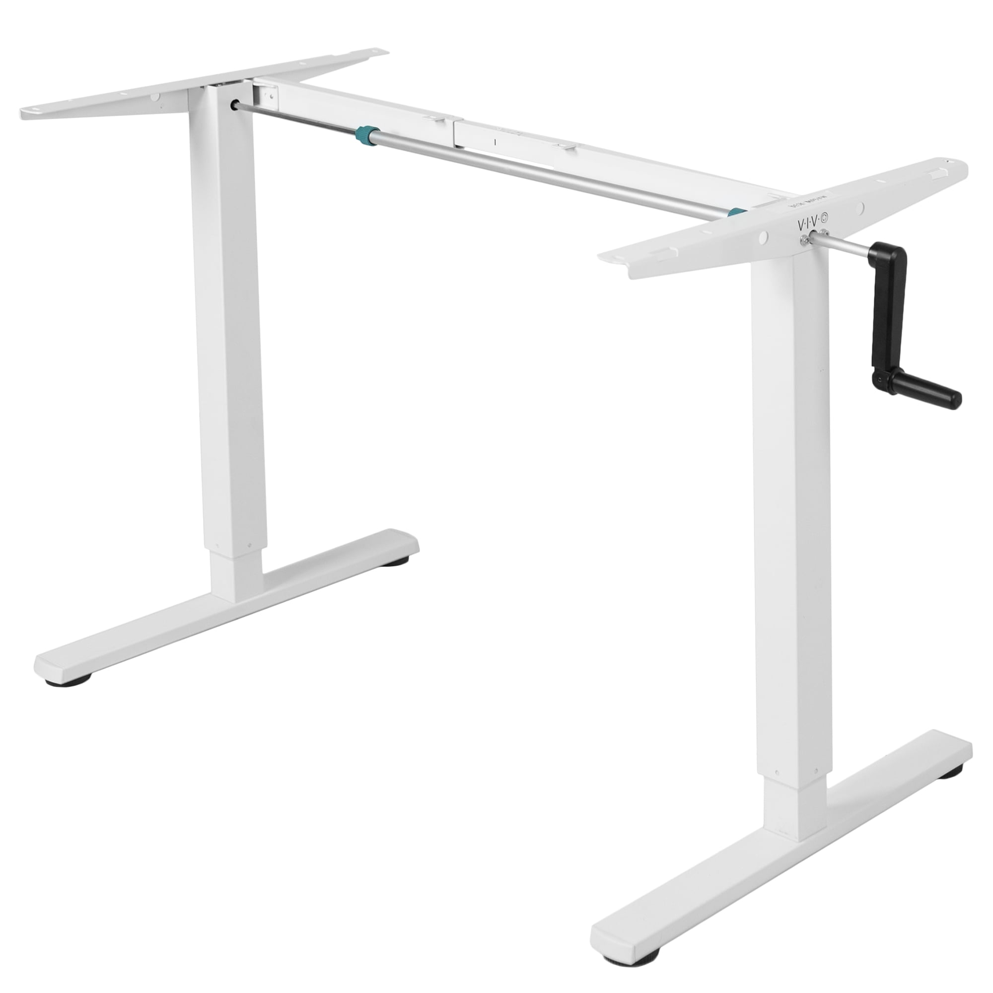 ErgoFlex White Steel Crank Adjustable Desk Frame