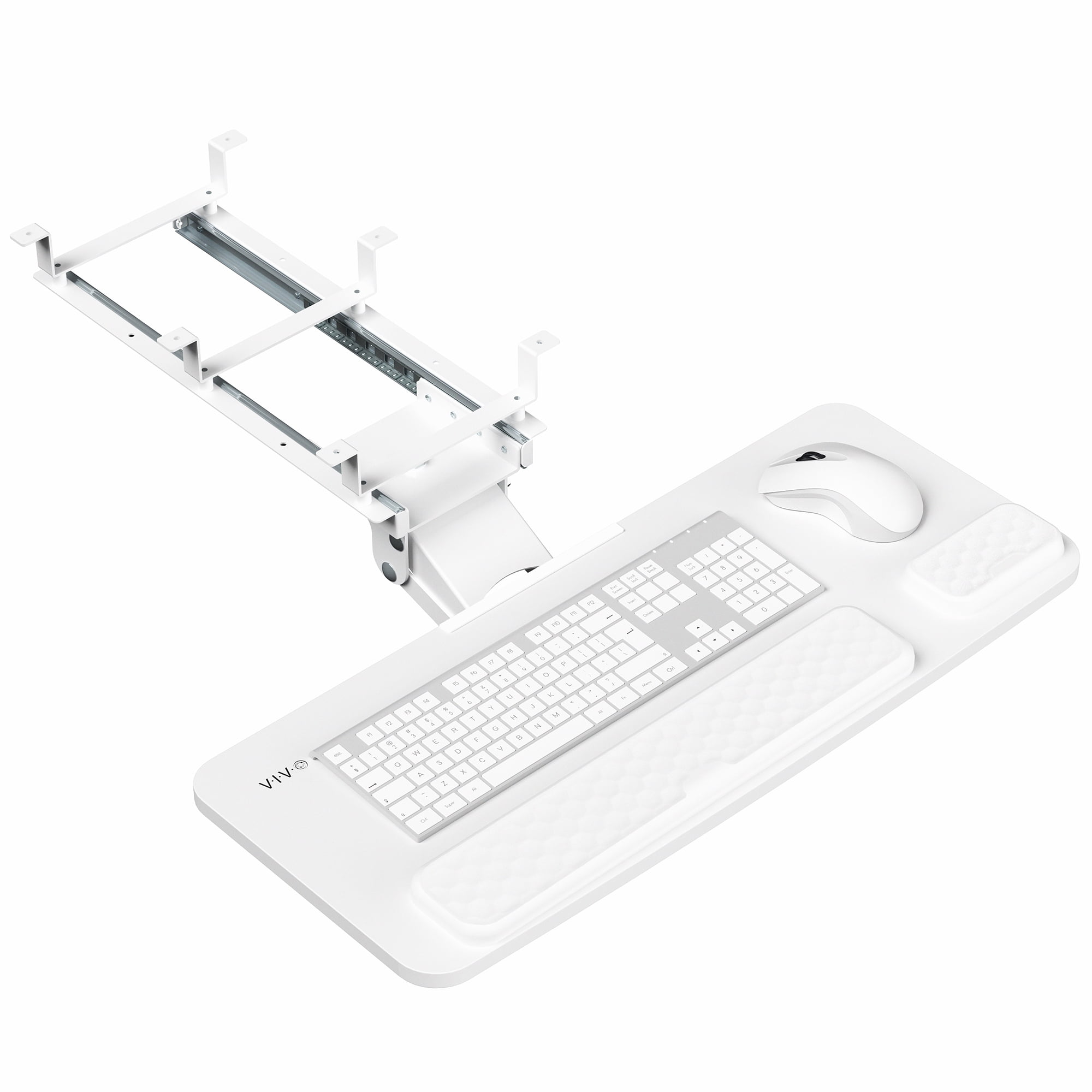VIVO White Premium Under Desk 27" Computer Keyboard and Mouse Tray