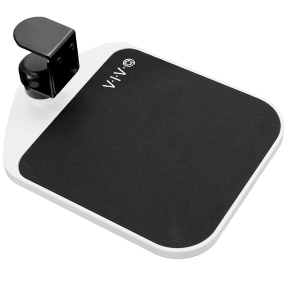 VIVO White Rotating Desk Clamp Adjustable Computer Mouse Pad and Device Holder