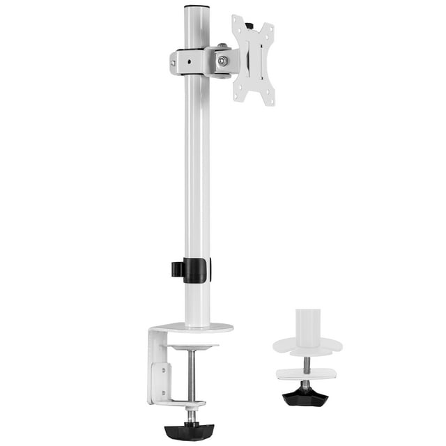 VIVO White Single Monitor Adjustable Tilt Desk Mount for 1 LCD Screen