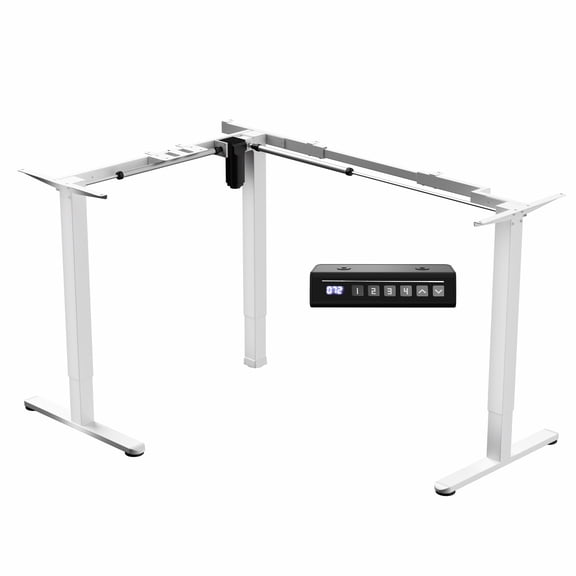 VIVO White Small Electric Single Motor Corner Desk Frame