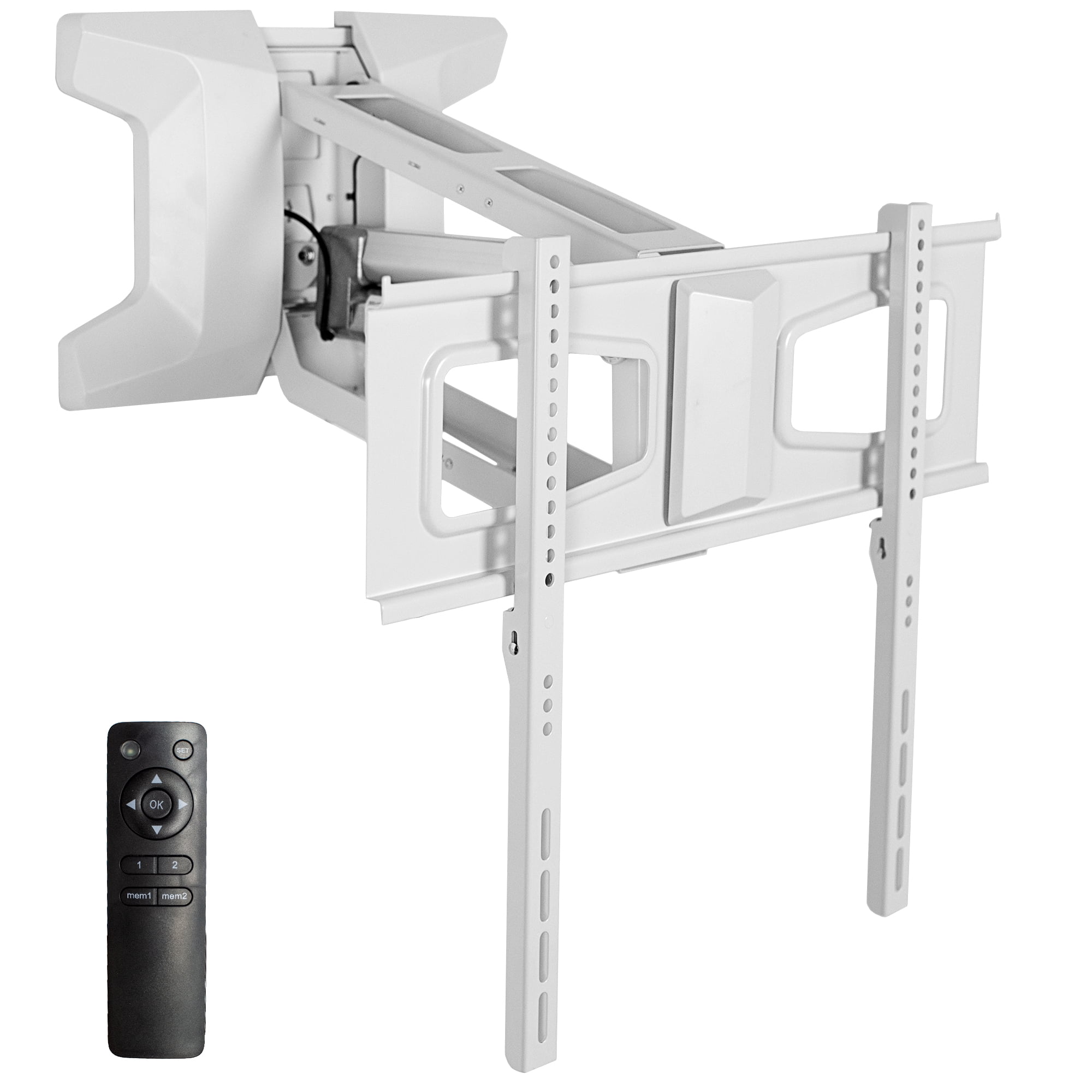 VIVO White Steel Electric Above Fireplace TV Mount for 37 to 70 Screens