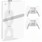 VIVO White Steel Wall Mount Designed for PS5 Console, 2 Controller Mounts