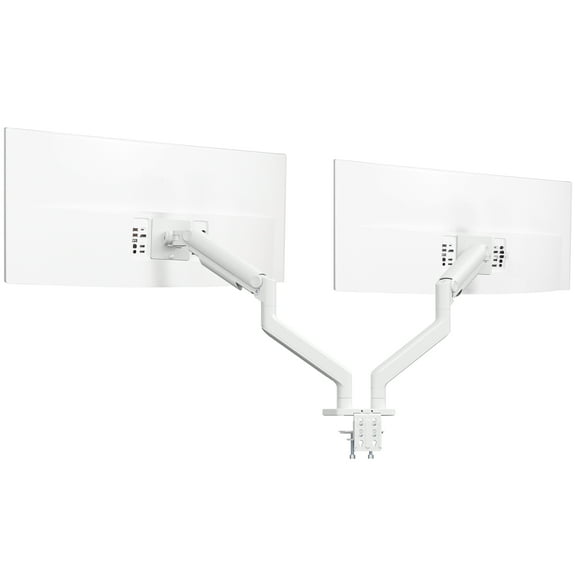 VIVO White Tension Spring Dual Ultra Wide Monitor Mount, Up to 45" Screens