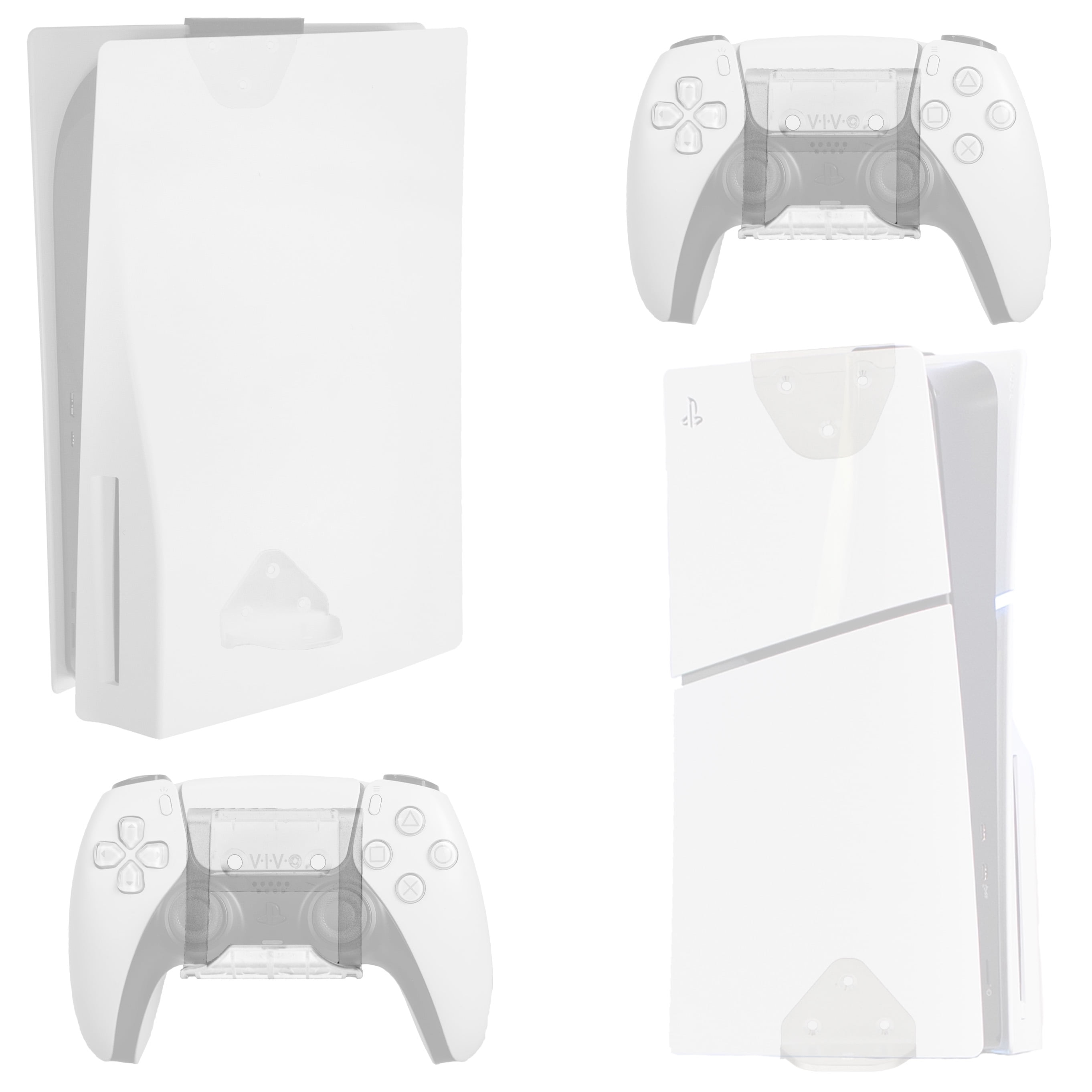 VIVO White Wall & Under Desk Mount Designed for PS5 & PS5 Slim