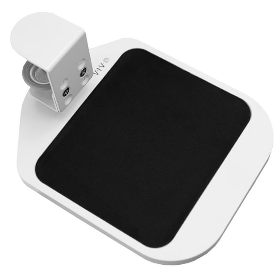 VIVO White Wooden Rotating Clamp-on Adjustable Computer Mouse Pad, Device Holder