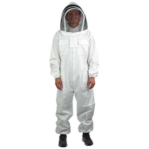 VIVO XXL Professional Cotton Full Body Beekeeping Suit with Veil Hood