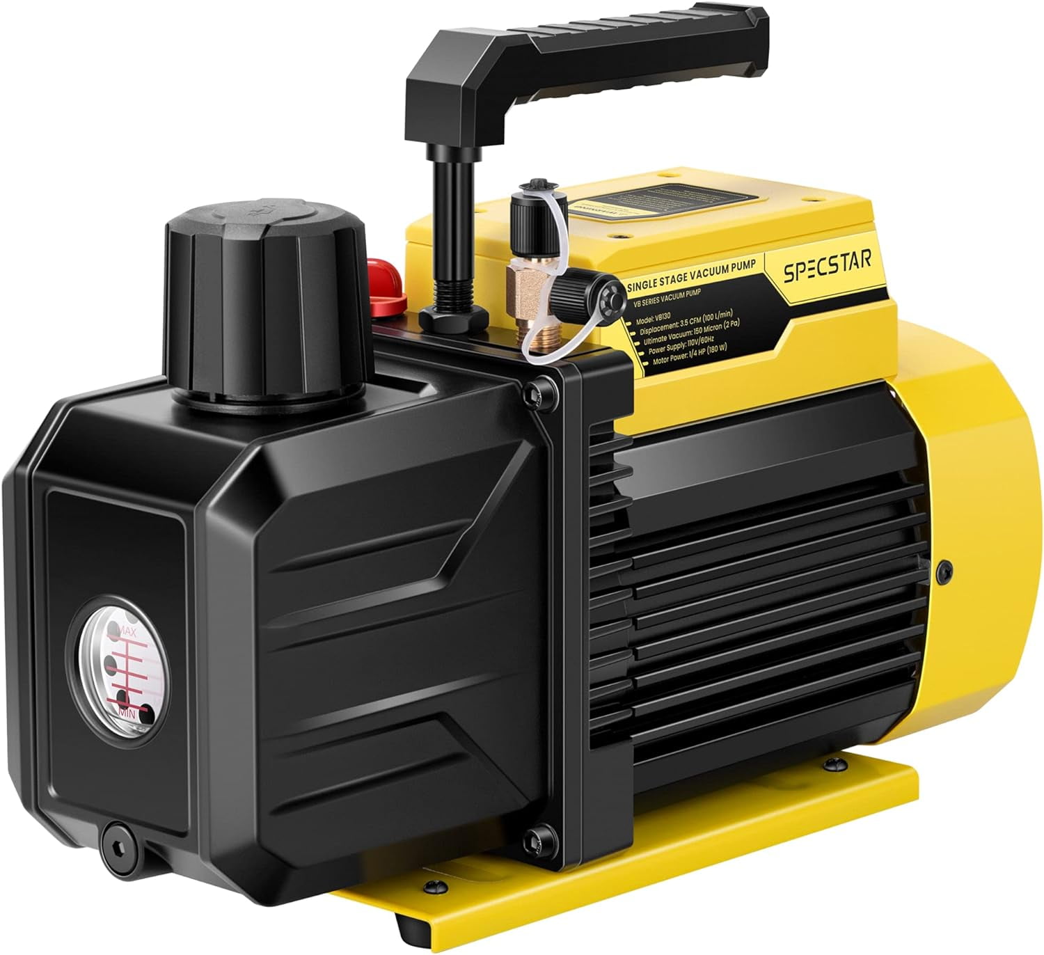 VIVOHOME 110V 1/4 HP 3.5 CFM Single Stage Rotary Vane HVAC Air Vacuum Pump for R12 R22 R134a R410a Systems 330ml Oil Included