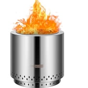 VIVOHOME 17" Smokeless Fire Pit with Stand and Poker, 304 Stainless Steel Bonfire