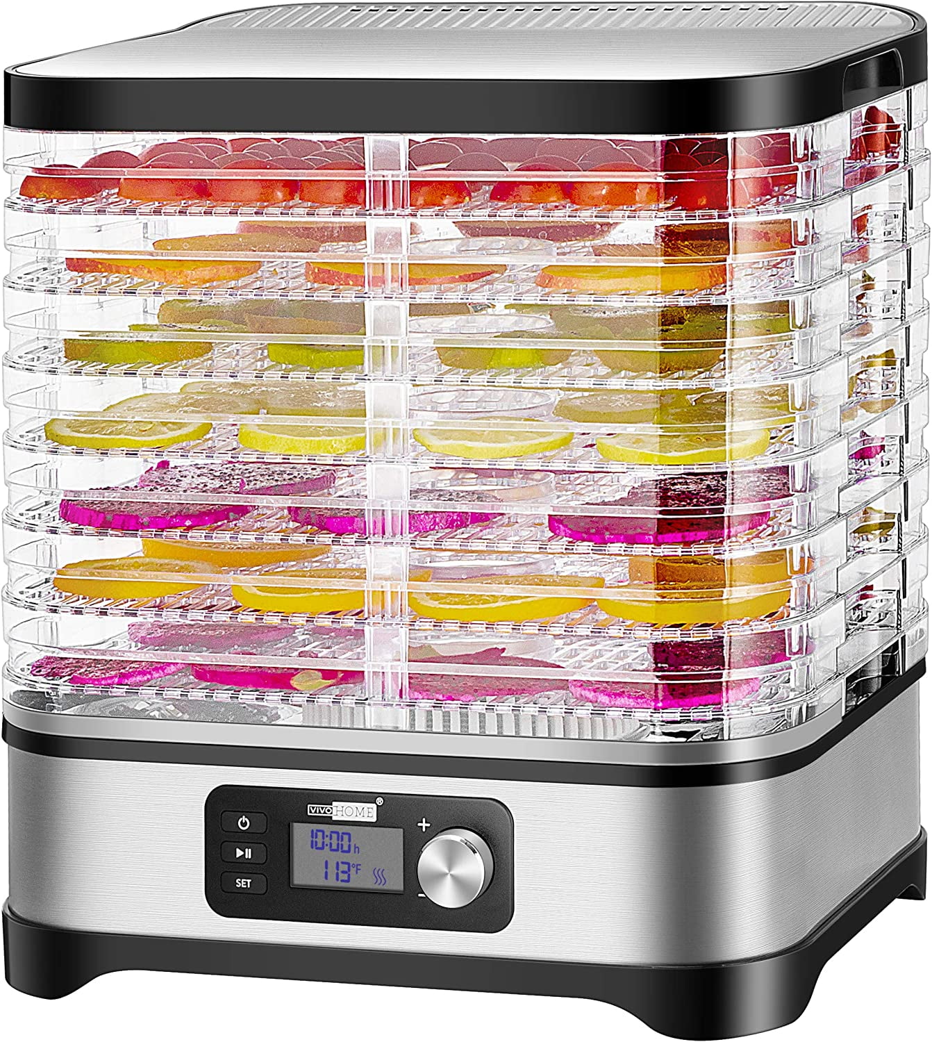 OSTBA Food Dehydrator Machine Adjustable Temperature & 72H Timer, 5-Tray  Dehydrators for Food and Jerky, Fruit, Dog Treats, Herbs, Snacks, LED  Display, 240W Electric Food Dryer, Recipe Book Electronic Control 
