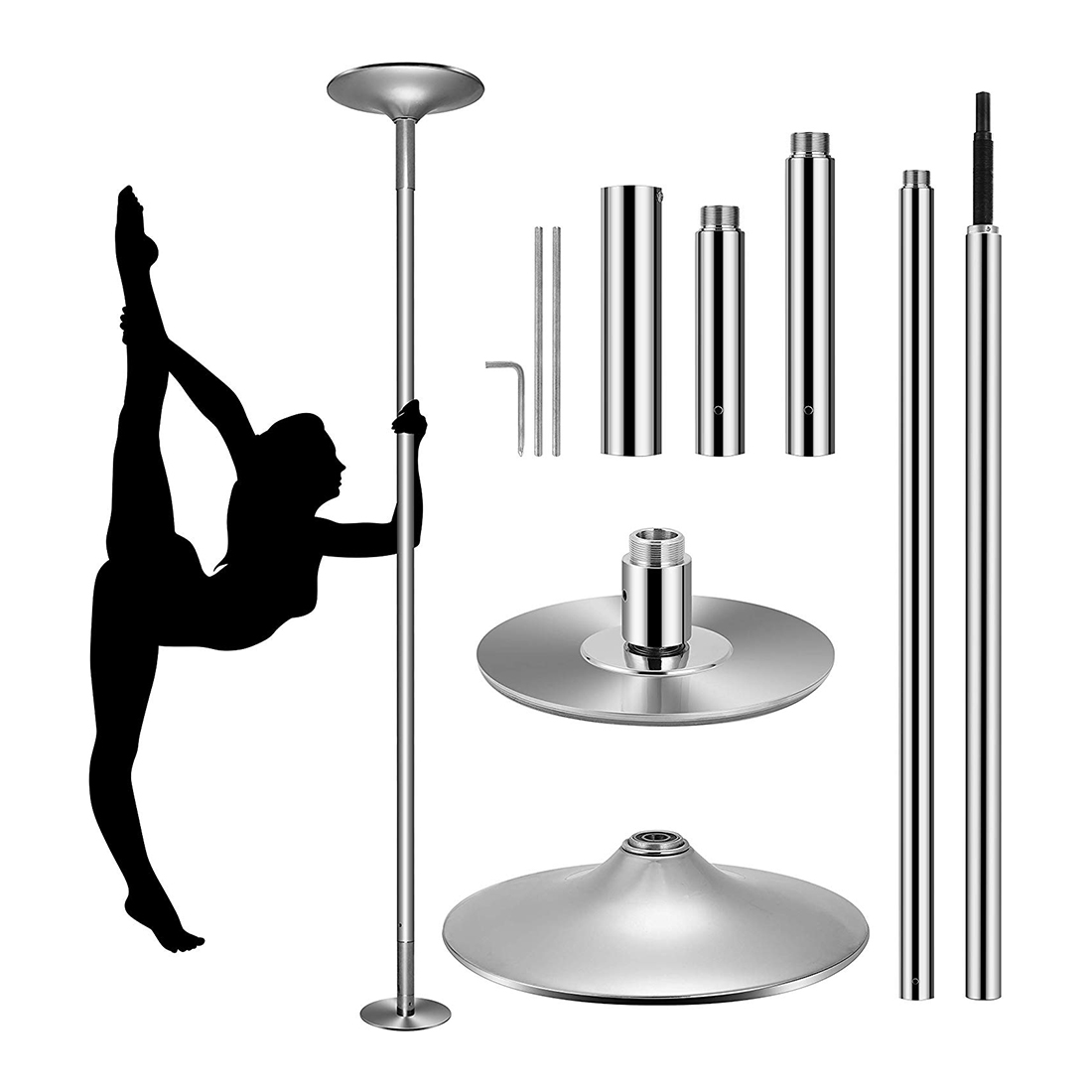VIVOHOME 45mm Portable Spinning Dance Stripping Pole for Home Fitness - image 1 of 8