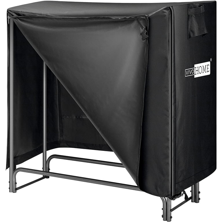 4ft Heavy Duty Indoor Outdoor Firewood Storage Log Rack with Cover Combo Set Black 4ft Heavy Duty Indoor Outdoor Firewood Storage Log Rack with Cover Combo Set Black