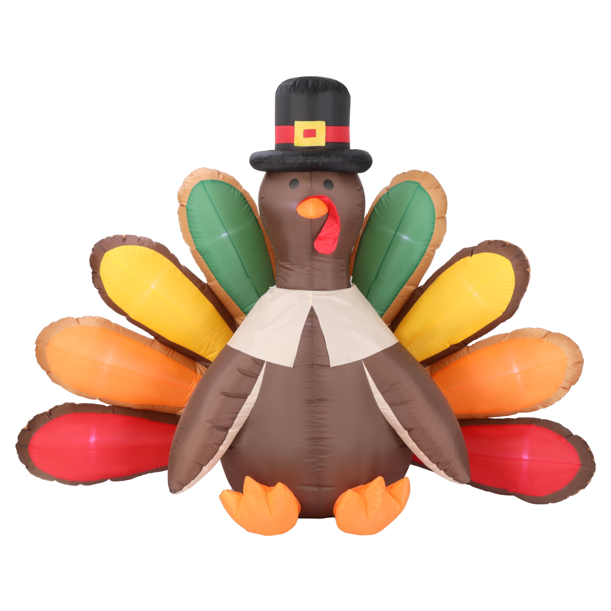 VIVOHOME 5ft Height Thanksgiving Inflatable LED Lighted Turkey with Hat ...