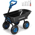 VIVOHOME 660lbs Wheelbarrow Dump Garden Cart with 2-in-1 Convertible ...