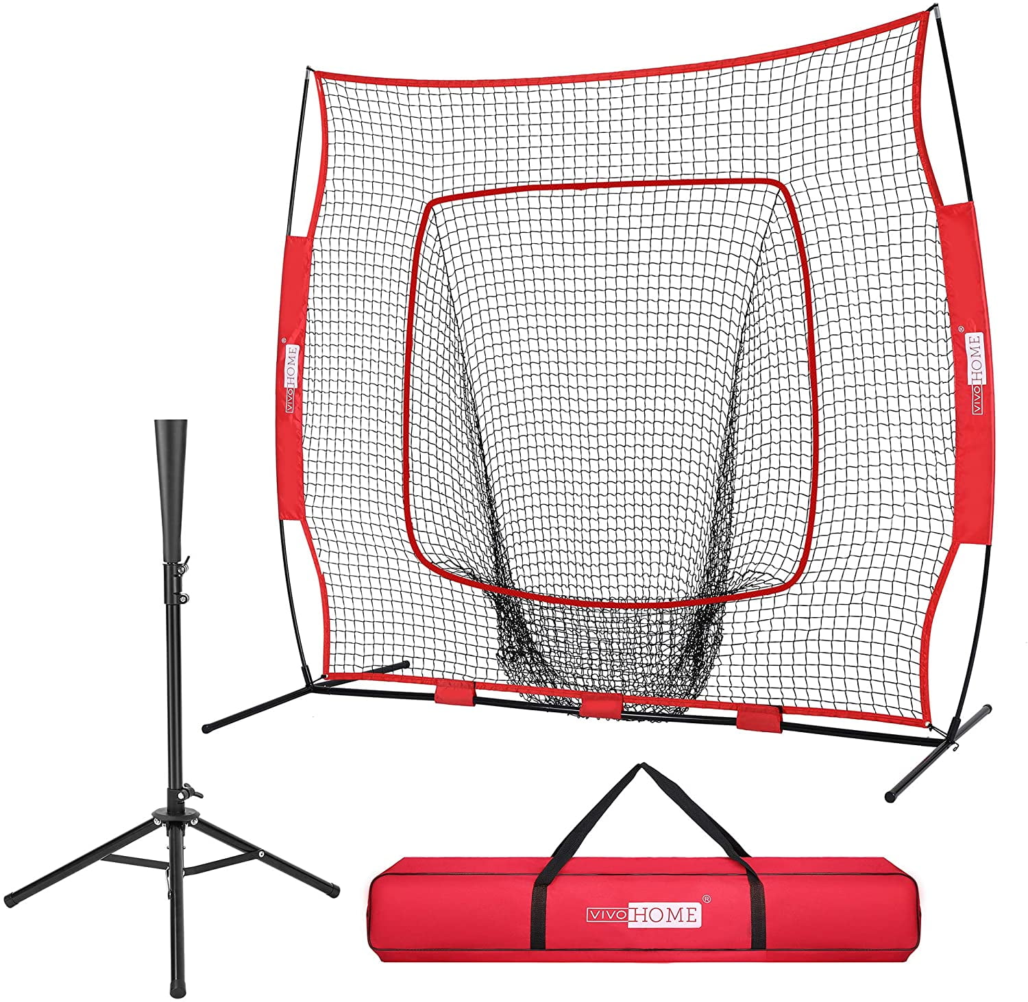 VIVOHOME 7 x 7 Feet Baseball Backstop Softball Practice Net with Strike