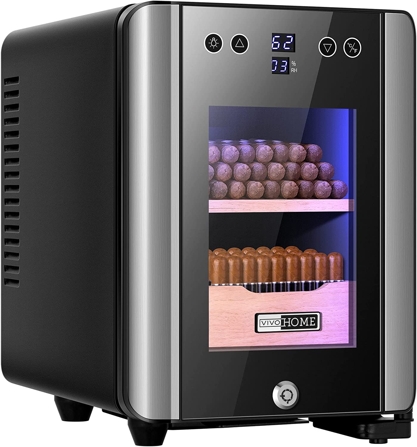 VIVOHOME 8L Electric Humidor for 80 Counts, Cooling and Heating