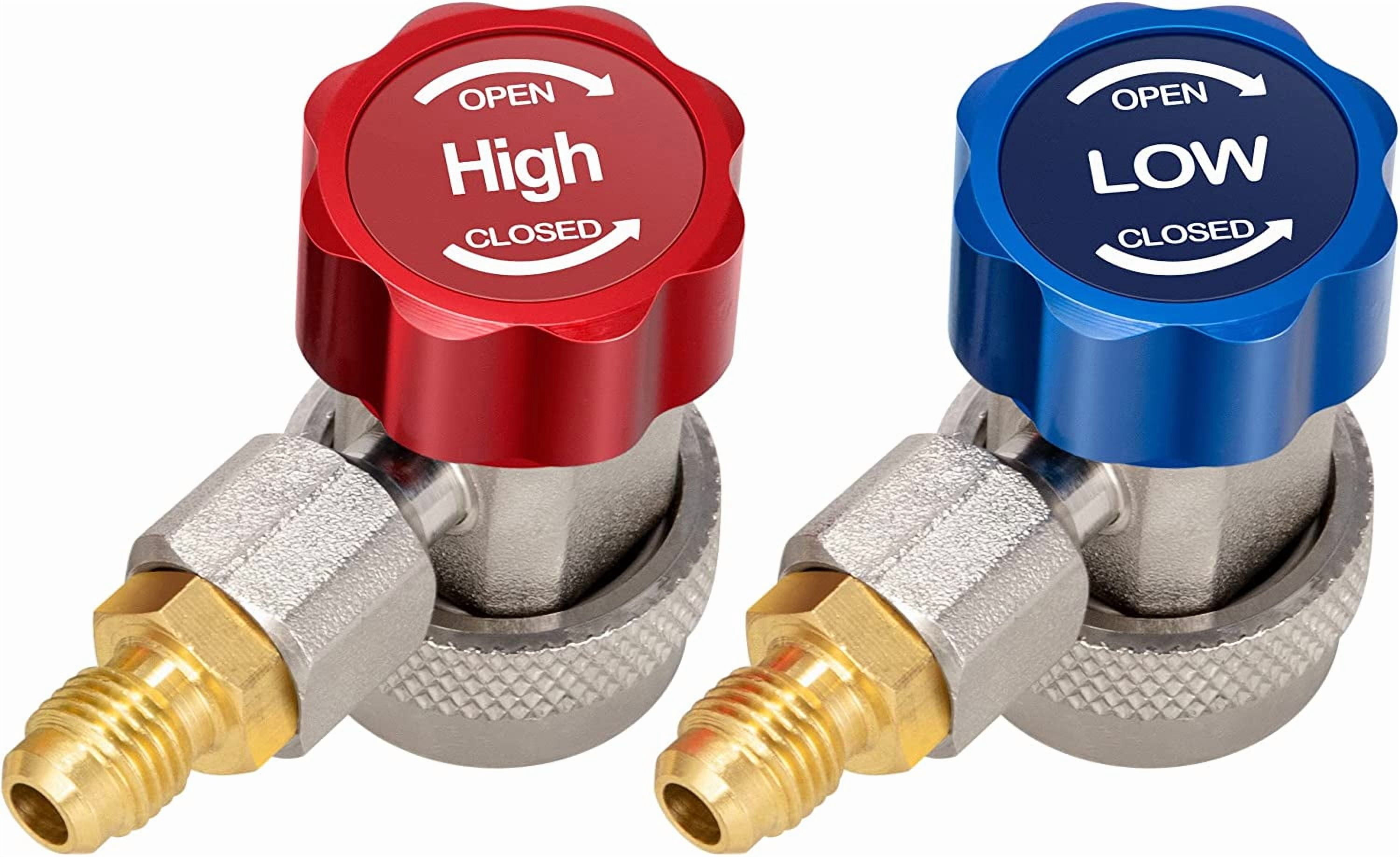 VIVOHOME AC R134a Refrigerant Quick Coupler Adapter Kit HVAC Adjustable High Low Connector Conversion with 1/4 Inch Male Flares for Auto Air Condition Manifold Gauge Hose