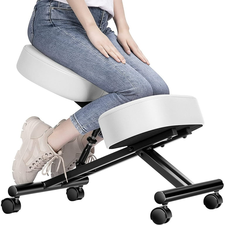 Ergonomic Kneeling Chair Home Office Chairs Thick Cushion Pad Flexible  Seating Rolling Adjustable Work Desk Stool Improve Posture Now & Neck Pain  