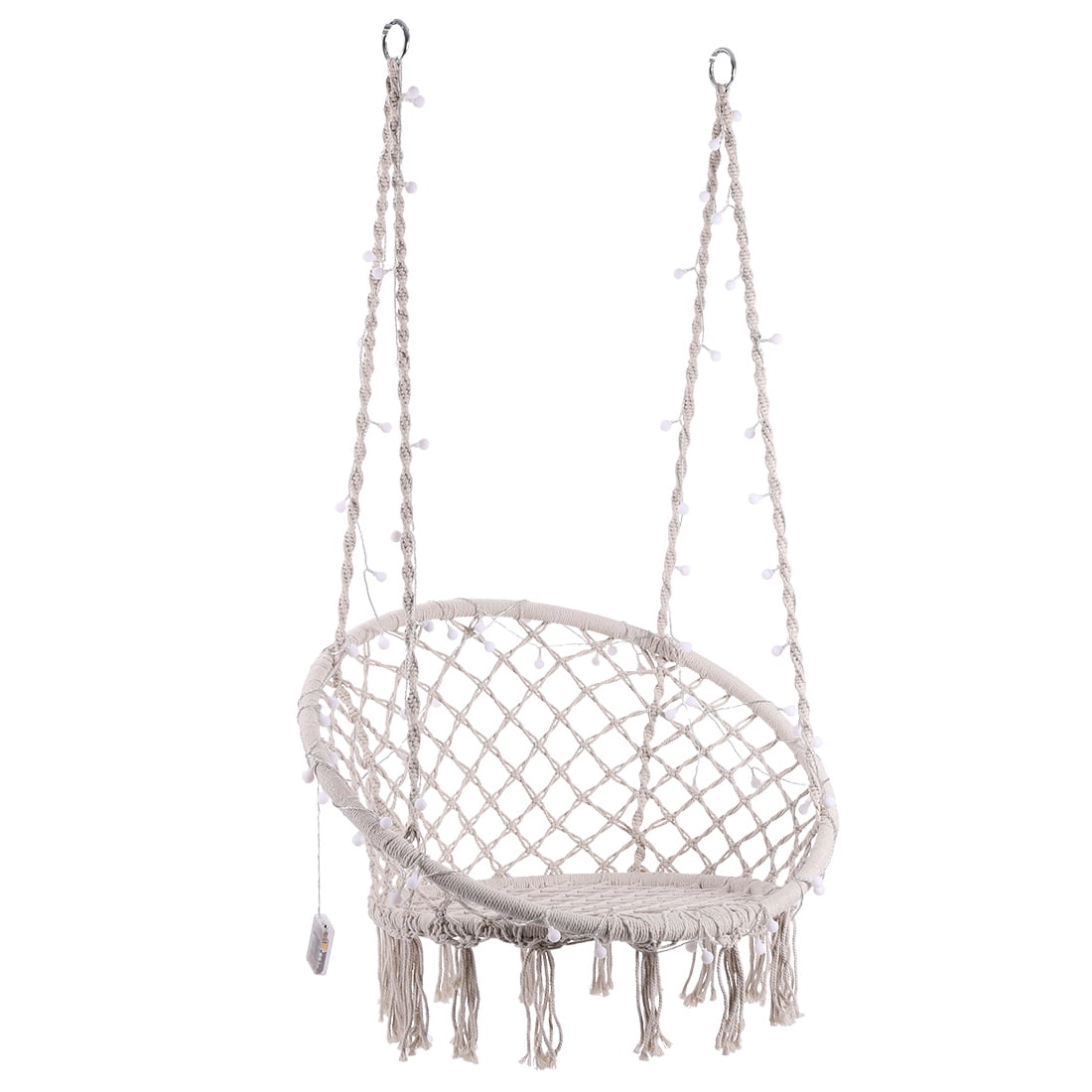 VIVOHOME Hanging Hammock Chair with 39 Feet Long LED Lights for Indoor Outdoor 330 lbs Capacity Note Stand Not Included