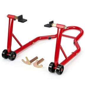 VIVOHOME Motorcycle Stand, 441 Lbs Capacity Rear Wheel Lift with U+L Adjustable Swingarm Spool, Heavy Duty Paddock Stand for BMW Suzuki Yamaha Honda Kawasaki, Red