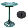 thumbnail image 1 of VIVOHOME Polyresin Antique Outdoor Green Garden Bird Bath and Solar Powered Round Pond Fountain Combo Set, 1 of 8