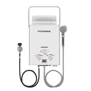 VIVOHOME Portable Propane Tankless Water Heater, 1.6GPM 6L Tankless Instant Hot Water Heater with Digital Display for Home RV Camping Use White