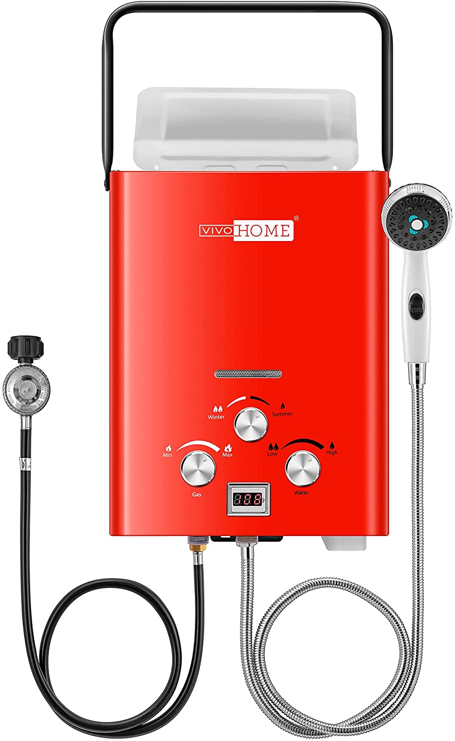 VIVOHOME Portable Propane Tankless Water Heater, 1.6GPM 6L RV Tankless  Automotive Water Heater with Digital Display, Red 