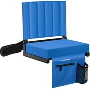 Portable Stadium Seat for Bleachers with Back Support, Folding Bleacher Chair with Cup Holder and Shoulder Strap