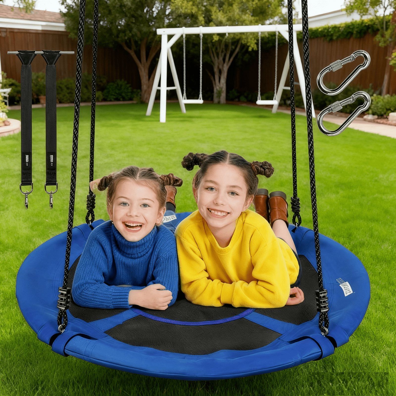 VIVOHOME Indoor 41 Inch Round Rope Saucer Tree Swing, 600 lbs