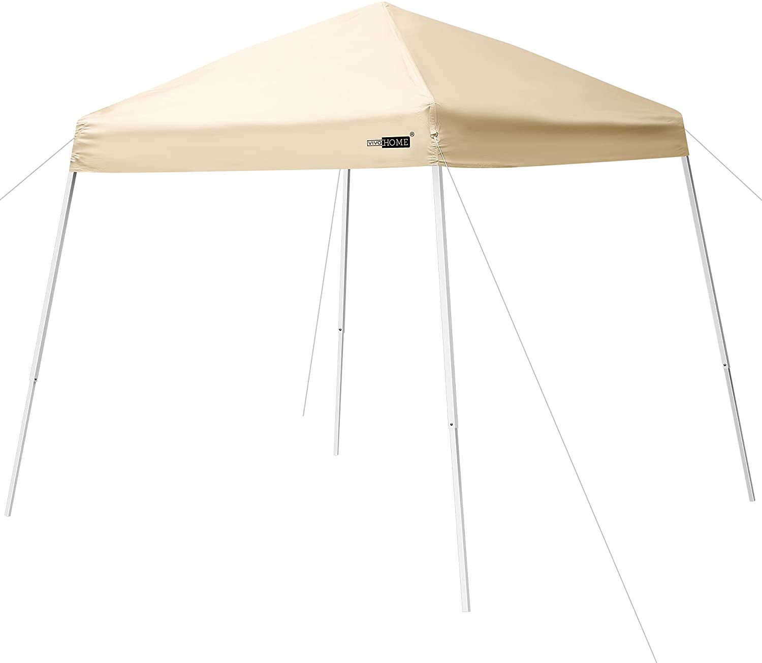 VIVOHOME Slant Leg Outdoor Easy Pop Up Canopy Party Tent Beige 8 x 8 Feet - image 1 of 8