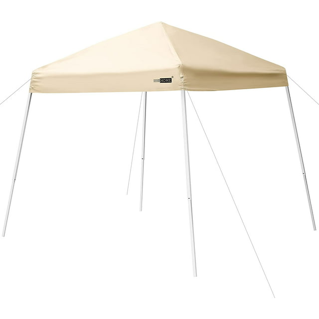 VIVOHOME Slant Leg Outdoor Easy Pop Up Canopy Party Tent Beige 8 x 8 Feet