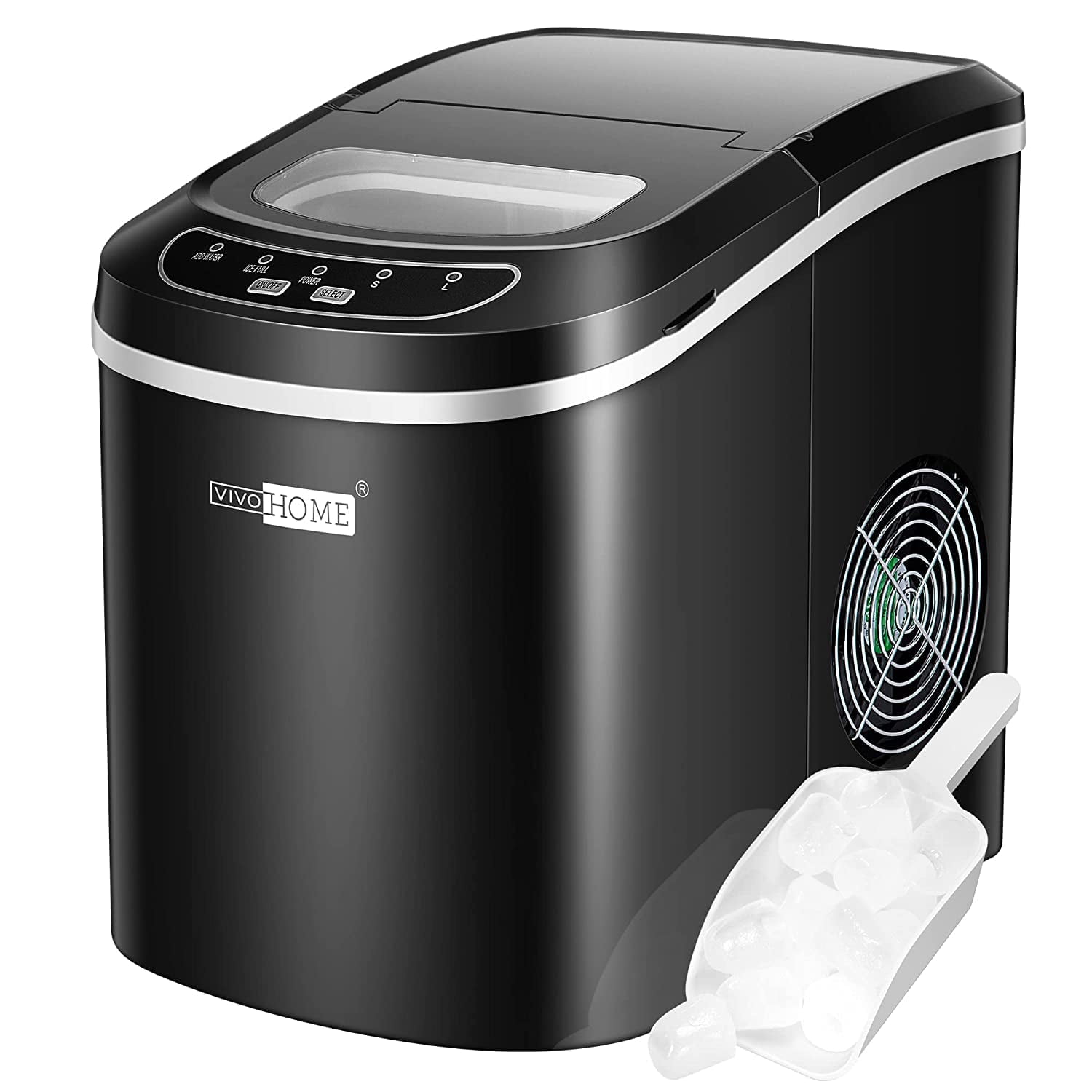 VIVOHOME Portable Compact Electric Ice Maker Machine, 26lbs/Day Black