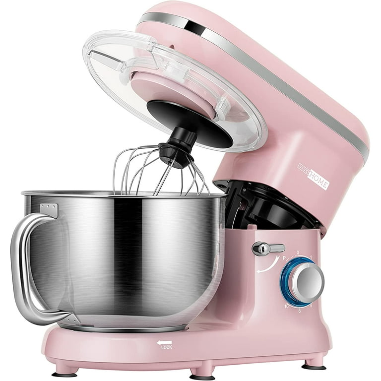 VIVOHOME Stand Mixer, 660W 10 Speed 6 Quart Tilt-Head Kitchen Electric Food  Mixer with Beater, Dough Hook, Wire Whip and Egg Separator, Pink 
