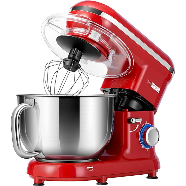VIVOHOME Stand Mixer, 660W 10 Speed 6 Quart Tilt-Head Kitchen Electric Food  Mixer with Beater, Dough Hook and Wire Whip, Red 