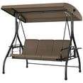 thumbnail image 1 of VIVOHOME Steel Chair Porch Swings with Canopy, Gray, 1 of 9