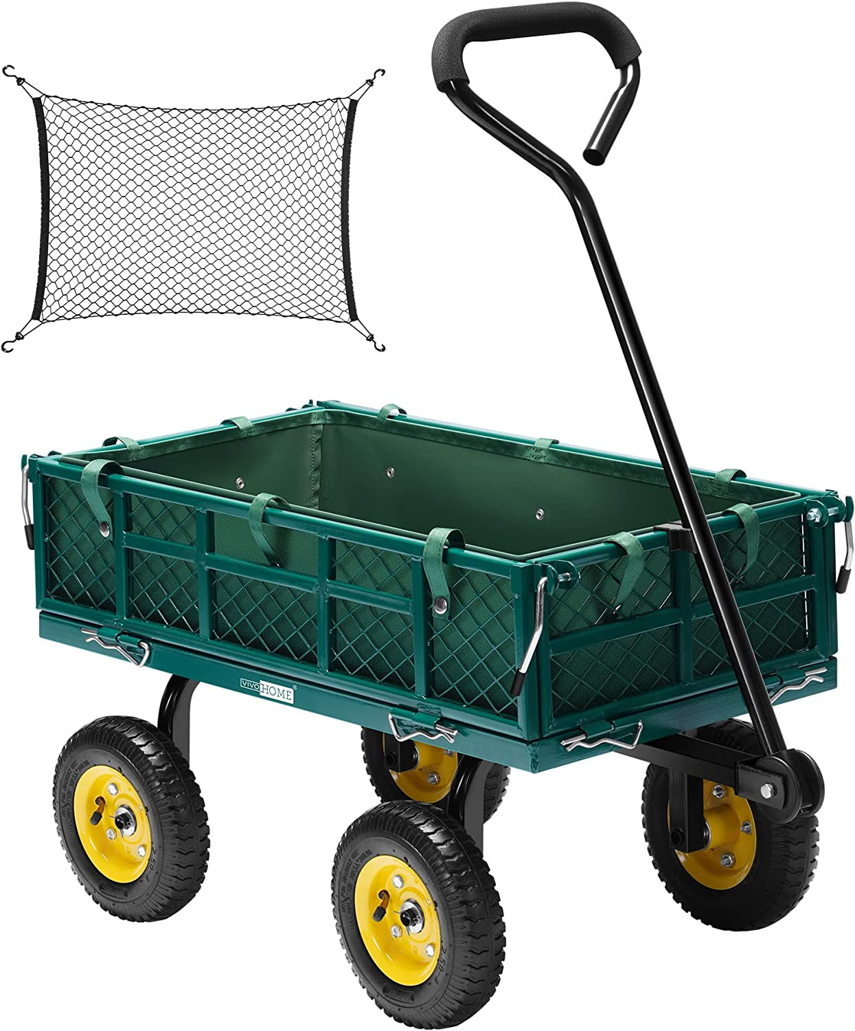 Pure Garden 75-MJ2011 20 in. Plastic Garden Storage Cart & Scooter