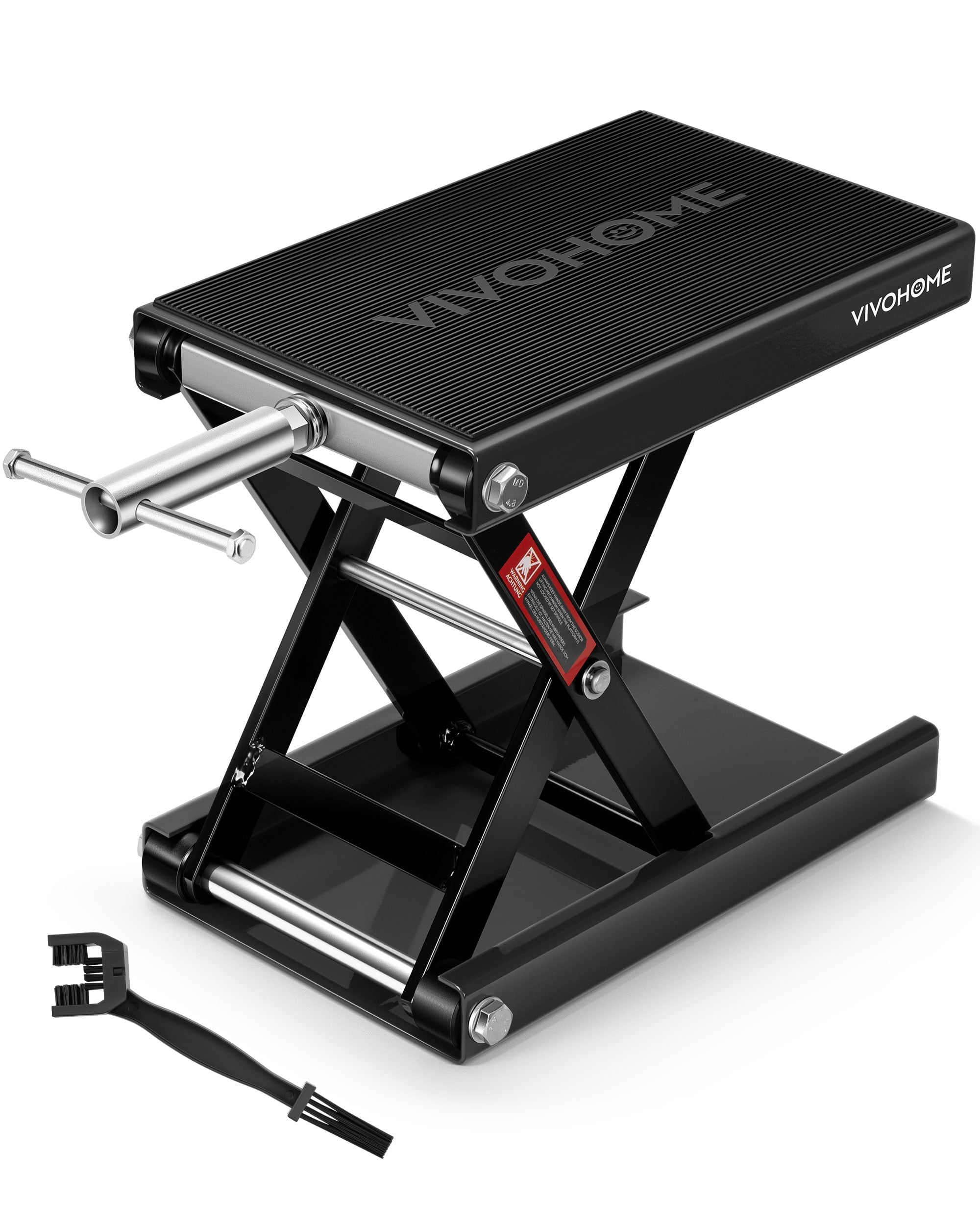 SPECTSR Steel Motorcycle ATV Wide Deck Scissor Lift Jack Crank Hoist Stand 1100 lbs Black