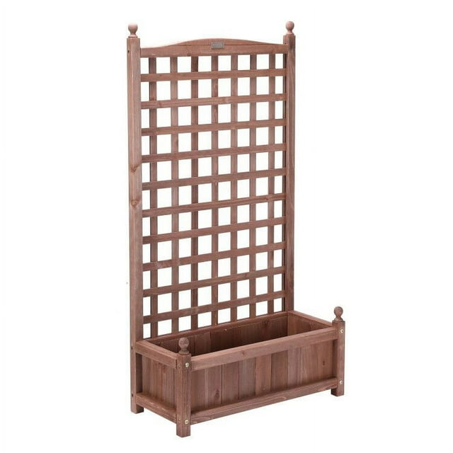 VIVOHOME Wood Planter Raised Bed with Trellis, 60 Inch Height Planter ...