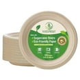 thumbnail image 1 of VIVOSPROUT Disposable Compostable Paper Plates 9 Inch [125-Pack], Heavy Duty, Eco-Friendly made with Biodegradable Bagasse for Parties and Picinic, (Natural-Brown), 1 of 8